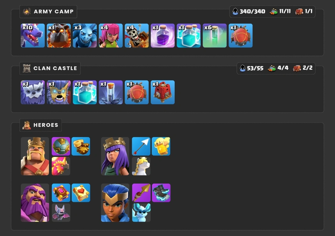 TH18 Dragons and Totem spell air attack strategy